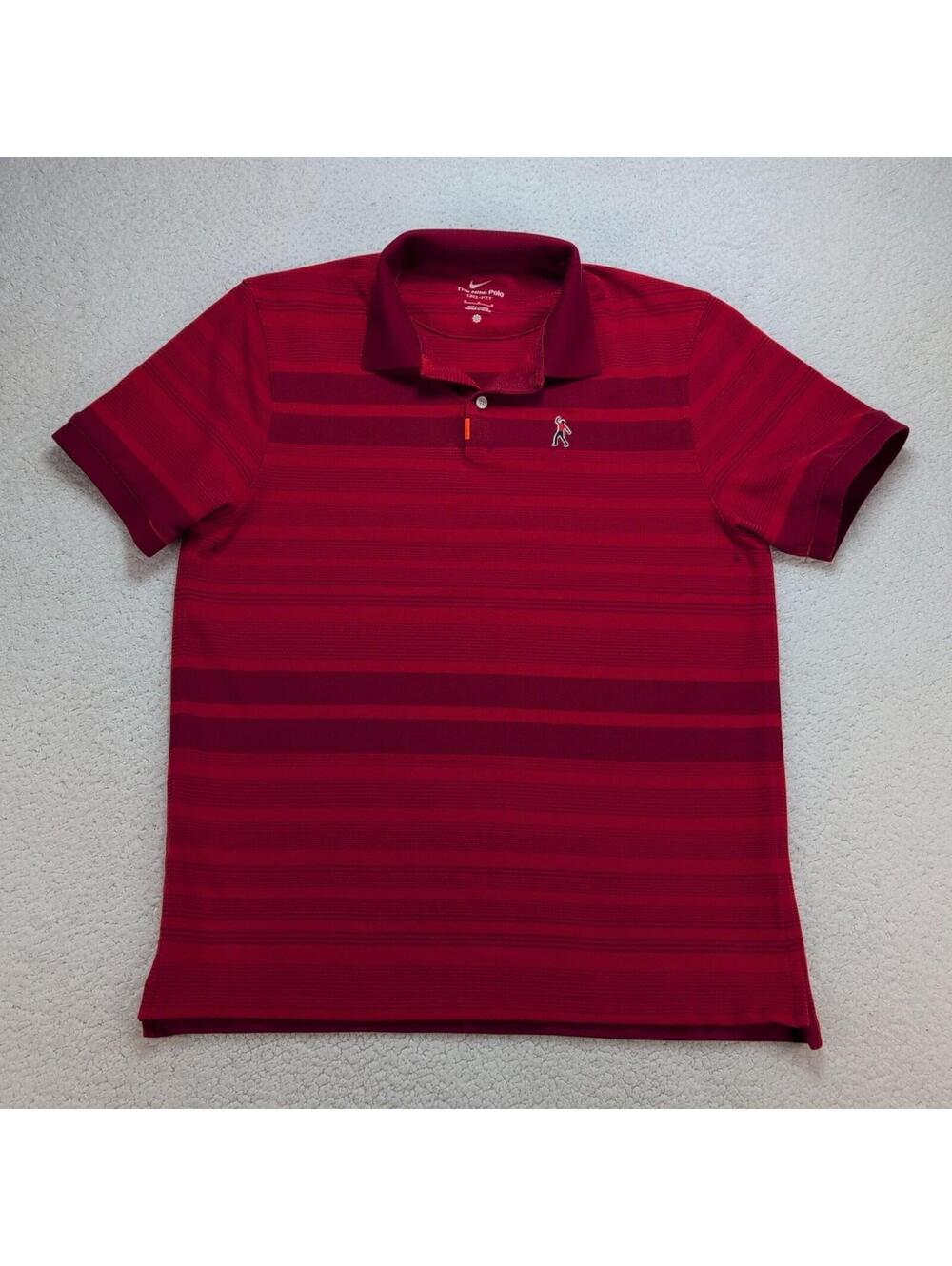 Tiger Woods Collection Polo Shirt Mens Medium Red Nike Dri Fit Performance